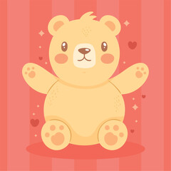 cute yellow bear happy
