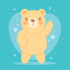 Obraz na płótnie Canvas cute yellow bear saludating