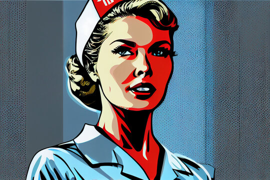 portrait of a nurse comic style