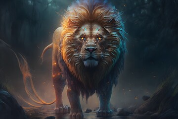 Lion created using AI Generative Technology
