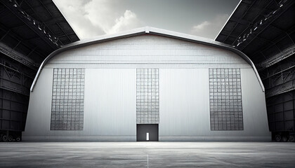Interior of empty warehouse. Rental of industrial and warehouse buildings, logistics center.