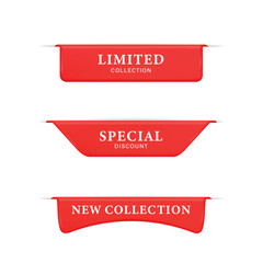 Set of New and Sale banner. Red label tag. Badge for Shopping e-commerce website.