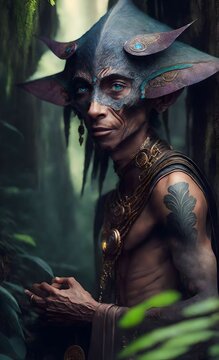 portrait of a tribal being in the forest