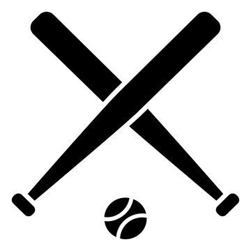 baseball bat and ball icon illustration