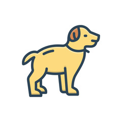 Color illustration icon for dog
