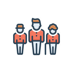 Color illustration icon for generations
