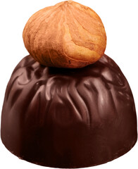 One Chocolate with Nuts - Isolated