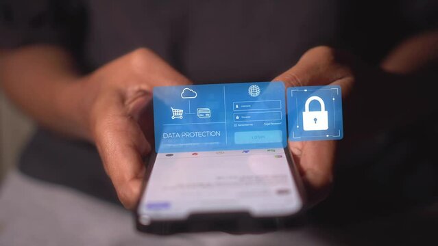 Secure login and online payment with digital wallet, mobile wallet safety, Data protection, VPN, virtual private network, Internet cyber security, Cyber crime protection