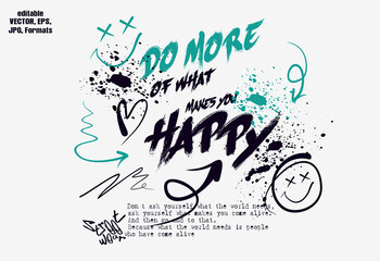 typography street art graffiti with spray splash effect vector for graphic tee t shirt or sweatshirt © Sukman