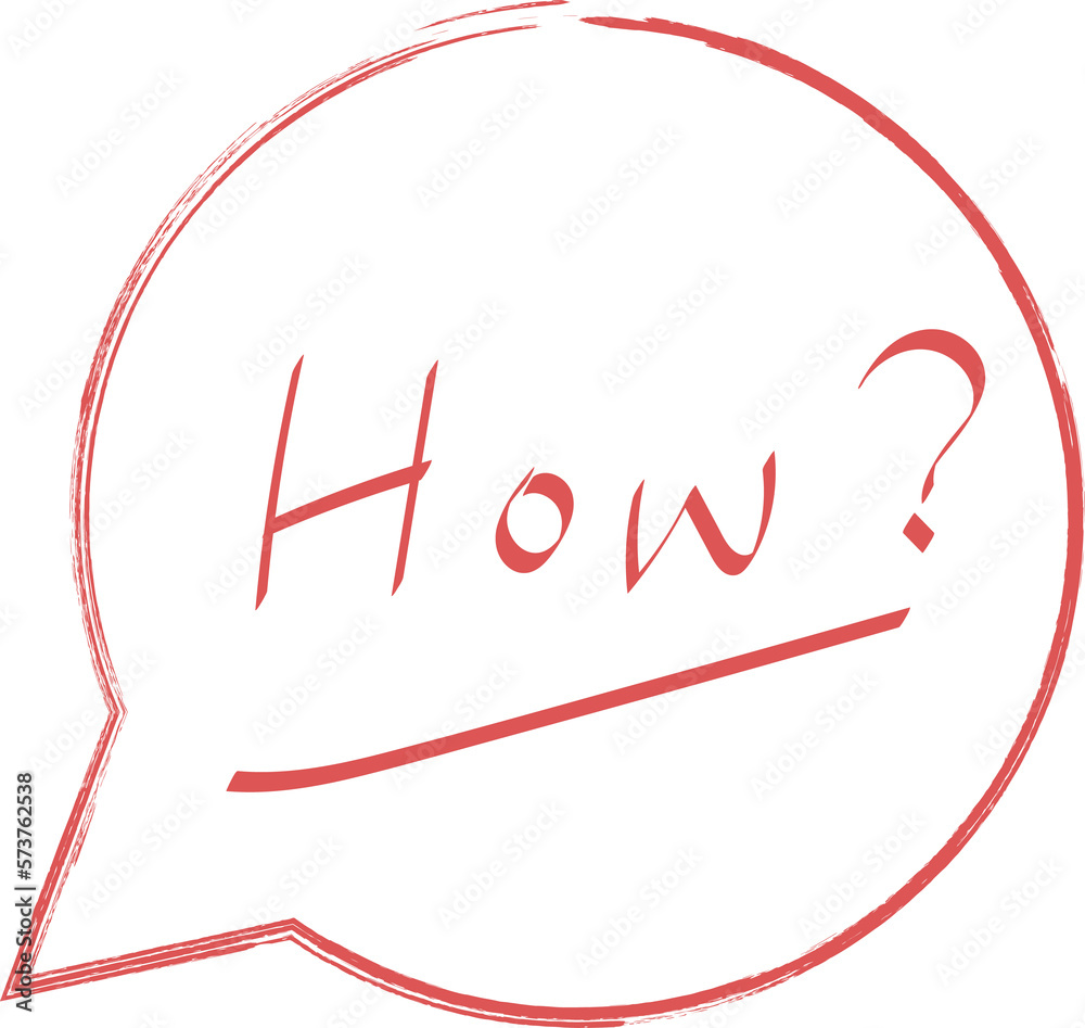 Canvas Prints there is a handwritten english word in the dialog message bubble, how,