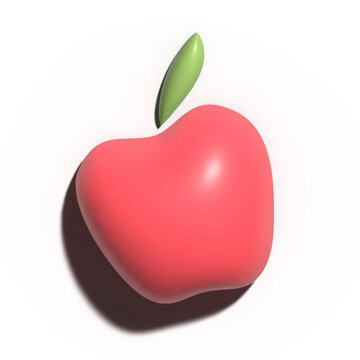 Red Apple fruit 3d render for healthy food 3d model render 