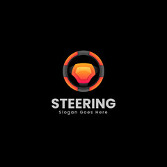 Vector Logo Illustration Steering Drive Gradient Colorful Style