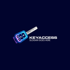 Vector Logo Illustration Key Access Gradient Colorful Style