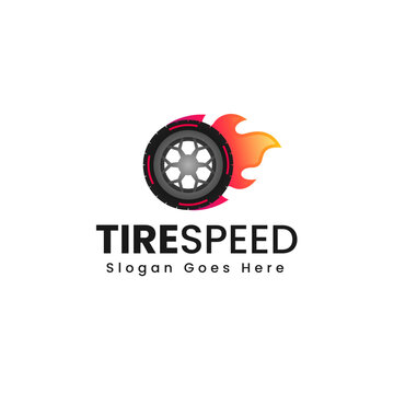 Vector Logo Illustration Tire Speed Gradient Colorful Style