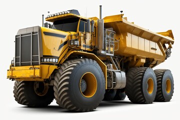 Obraz na płótnie Canvas Huge, yellow mining truck. Generative AI