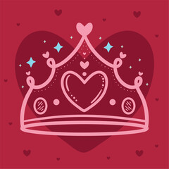 pink crown with heart