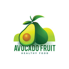 fresh avocado logo template design