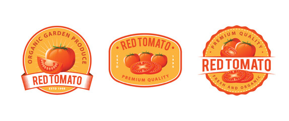 tomatoes labels and badges set