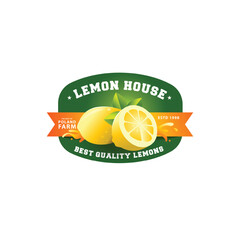Vector illustration of fresh lemon with ribbon