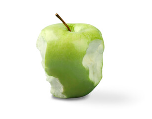A Green Apple with Bites