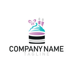 Cake logo  vector sign design 