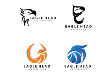 Eagle Head Logo Design, Flying Feather Animal Wings Vector, Product Brand Icon Illustration