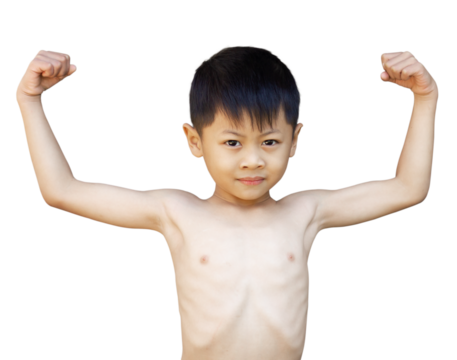 asia skinny boy show muscle
