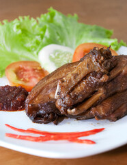 Indonesian traditional fried duck