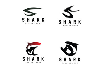 Shark Logo, Wild Fish Vector Illustration, Ocean Predator, Product Brand Design Icon