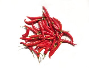 Red chili pepper on white background. 