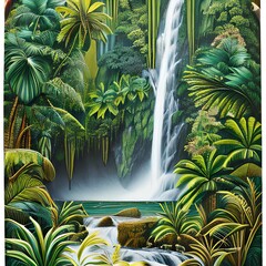 tropical island with palm trees