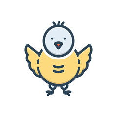 Color illustration icon for chick