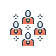 Color illustration icon for community