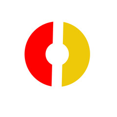 red and yellow clip logo