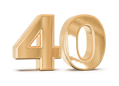 3d gold number 40 with Generative AI