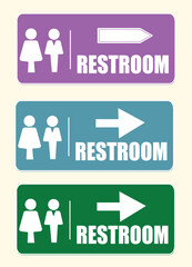 Restroom Sign Vector, Toilet Signboard Vector, Bathroom Vector