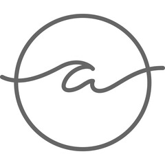 ocean sea wave line art design minimal style circle shape