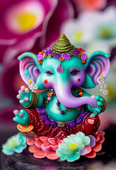 Ganesha illustration, Ganesh Chaturthi, Ganesh, Ganesha, Lord Ganesh, Lord Ganesha. Generative AI.