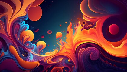 Abstract Colorful Liquid Fluid Background, Generative AI, Illustration, Fluid Space, An Enchanting and Colorful Abstract Background with Ample Space