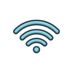 Color illustration icon for wifi signal