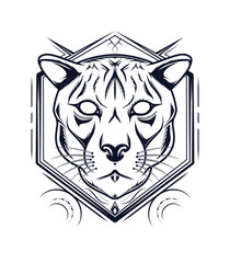 Puma vector logo in black and white color