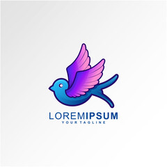 Awesome Bird Swallow Premium Logo Vector