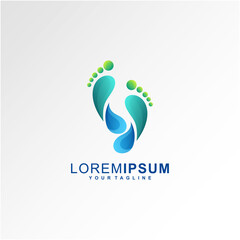 Awesome Colorful Footprint Premium Logo Vector