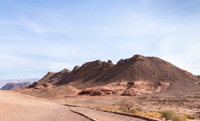 Fantastically  beautiful landscape in the national park Timna, near the city of Eilat, in southern Israel