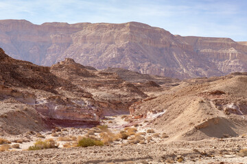 Fantastically  beautiful landscape in the national park Timna, near the city of Eilat, in southern Israel