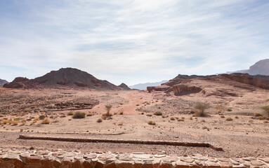Fantastically  beautiful landscape in the national park Timna, near the city of Eilat, in southern Israel