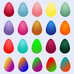 Multi-colored, rainbow eggs for decoration for Easter.