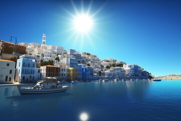 Greek-Like Port of Bay Generative AI