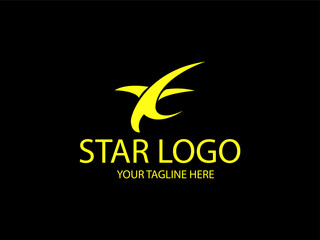 Star logo in yellow color with minimalism style suitable for business company