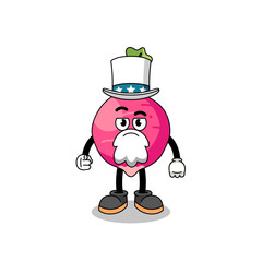 Illustration of radish cartoon with i want you gesture